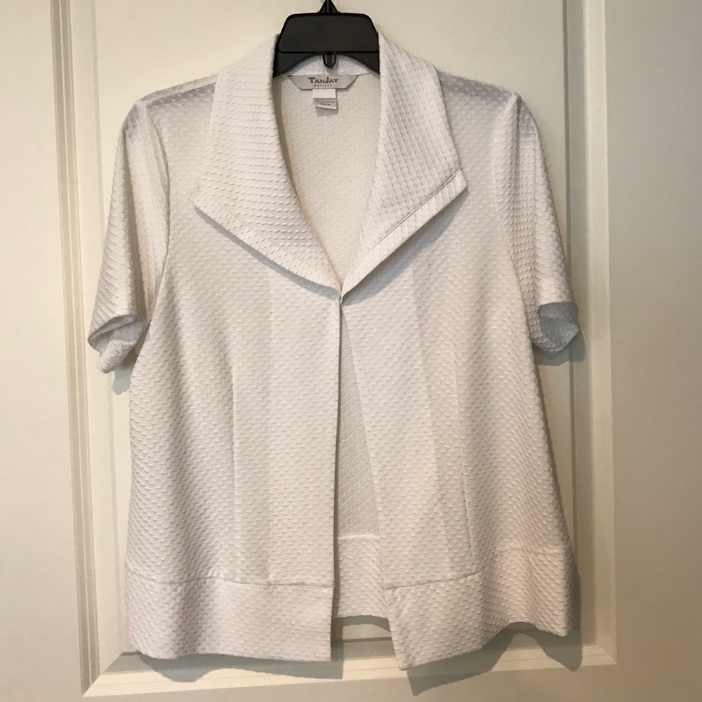 TanJay Petites White Short Sleeve Jacket